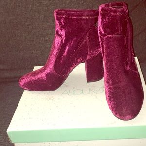 Magenta Velvet Boots!